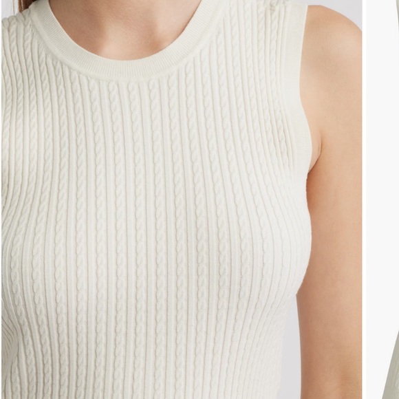 Frame Denim Ivory Ribbed Tank Top - Picture 11 of 14